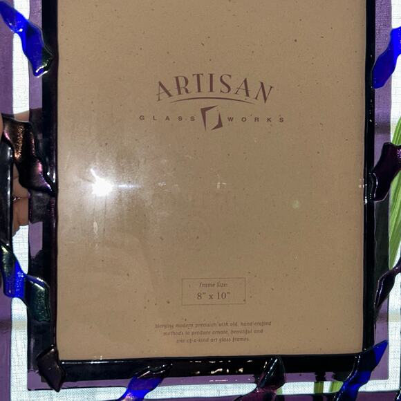 Artisan Glass Works fused glass picture frame designed for an 8" x 10" photo - Picture 3 of 8